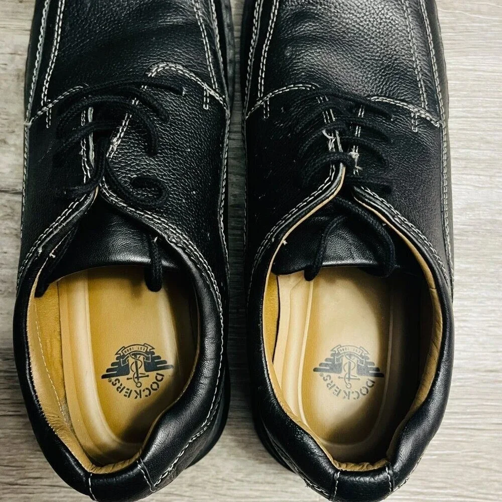 Dockers Black Leather Dress Shoes‎ Oxford Loafers Comfort Walking Men's 10.5